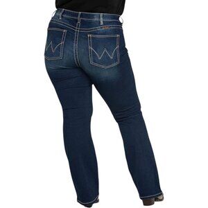 Wrangler Q-Baby Boot Cut Jeans Women's Plus Size 24W x 32 Dark Wash NWT